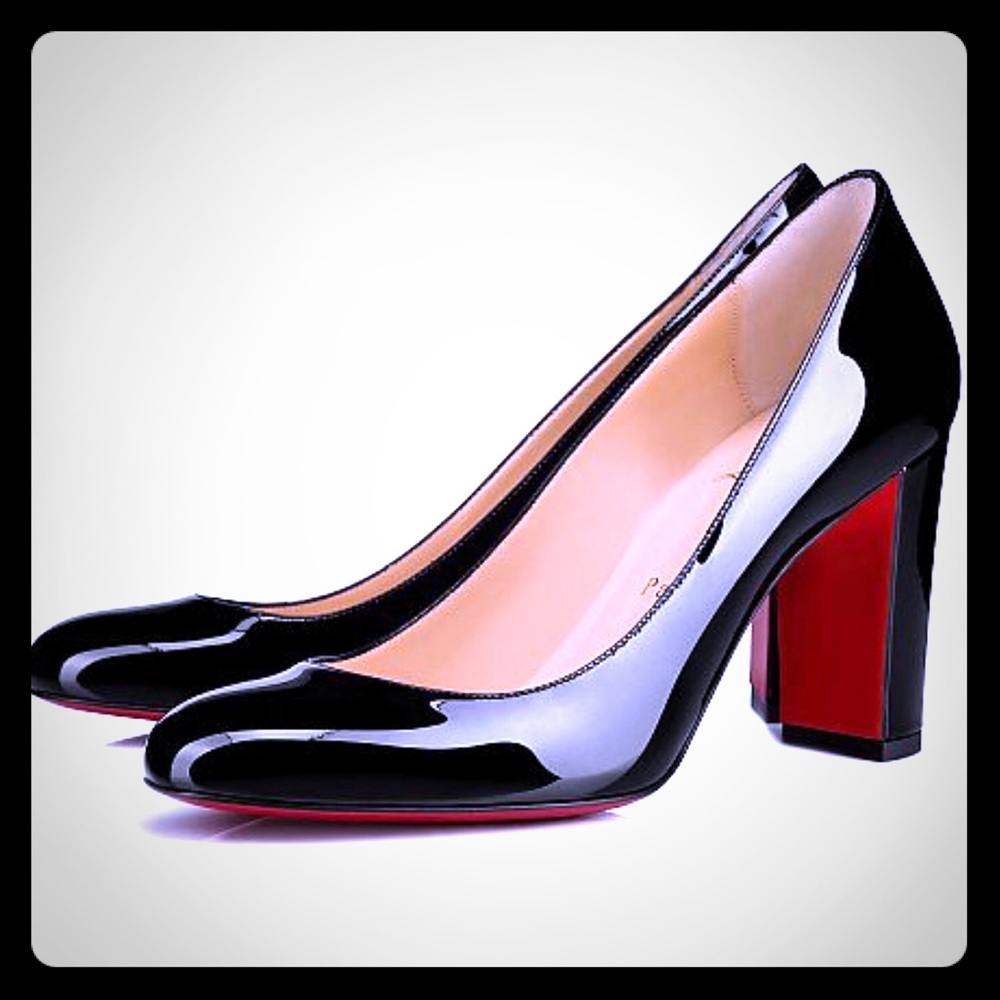 Christian Louboutin Round Toe Black Patent Pump